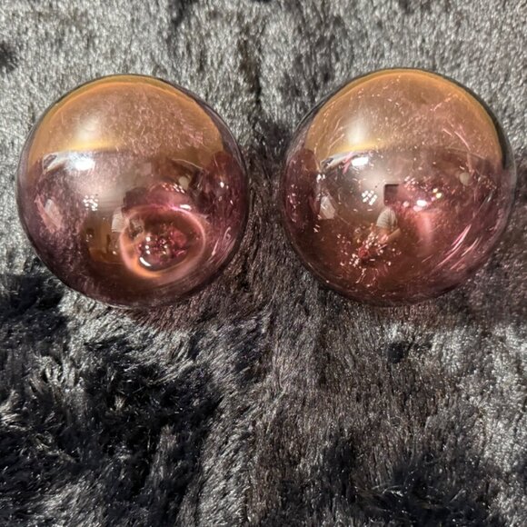 Glass Sphere  Floats Purple Set Of 2 - Picture 2 of 4